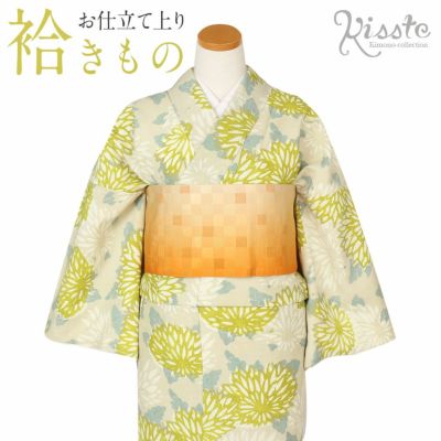楽天市場】着物 夏 小紋 単衣 薄緑 唐草 フリーサイズ お仕立