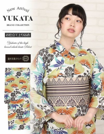 浴衣 単品 《龍村美術きもの》お仕立て上がり浴衣 ＜紺／はな