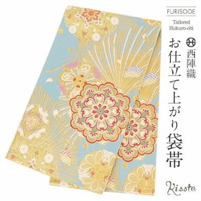 新品着物☆クリーム色大きな花模様☆作り帯フルセット I0020_03.jpg