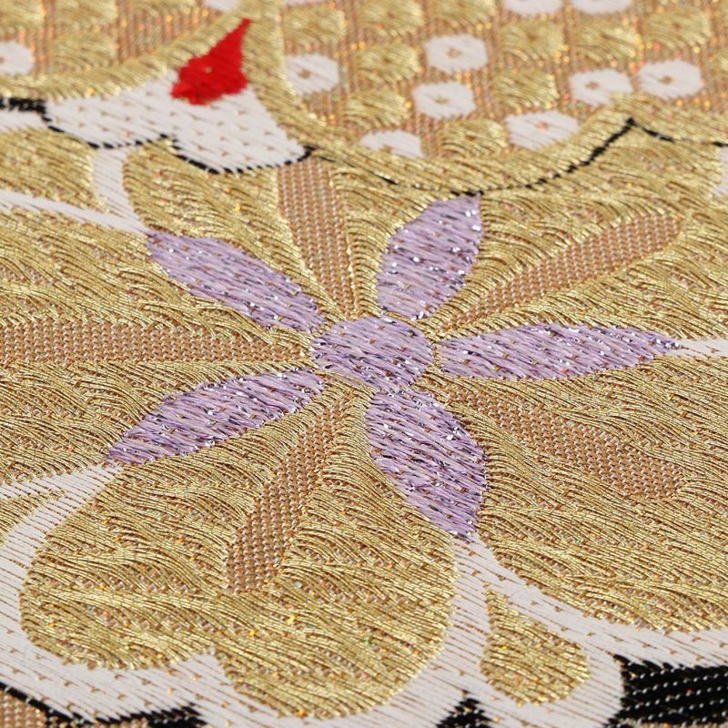 袋帯 振袖用 帯 成人式 ゴールド 流水 桜 華紋 西陣織 廣部織物