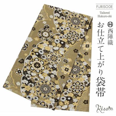振袖用袋帯М 振袖用袋帯 nma1526-10 成人式振袖 銀地・シルバー/金地花柄