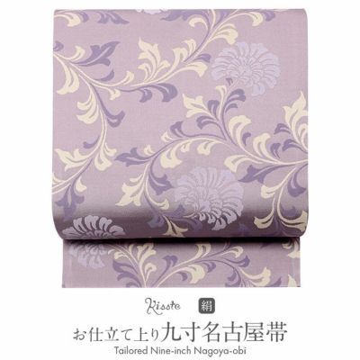 名古屋帯 帯 九寸 ＜ クリーム ／ 唐牡丹 ＞ 西陣織 ＜ にんな織物 ＞