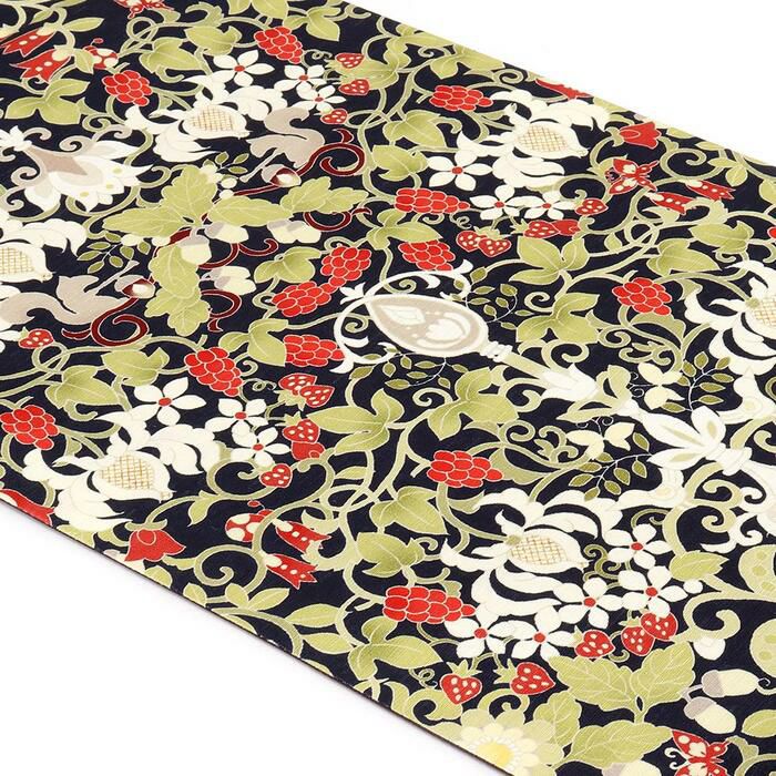 京袋帯帯WAKKA紺森の番人仕立て上がり正絹