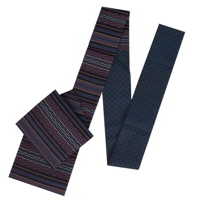 小紋紬色無地御召などのお着物にすぐ使えるお仕立て上がり九寸名古屋帯。春秋冬袷単衣の時期のお着物のお締めいただけます。