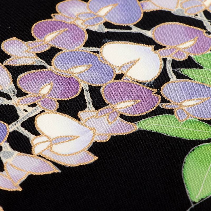 名古屋帯 九寸 帯 ＜ 藤 ＞ 吉川染匠 手描き友禅 正絹 駒塩瀬 純絹織物