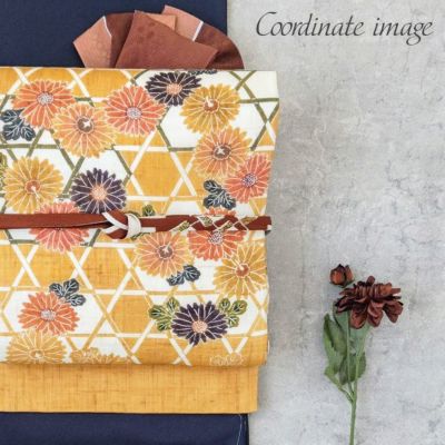 名古屋帯 夏 九寸 帯 ＜ 花尽くし ＞ 栗山吉三郎 栗山工房 和染紅型