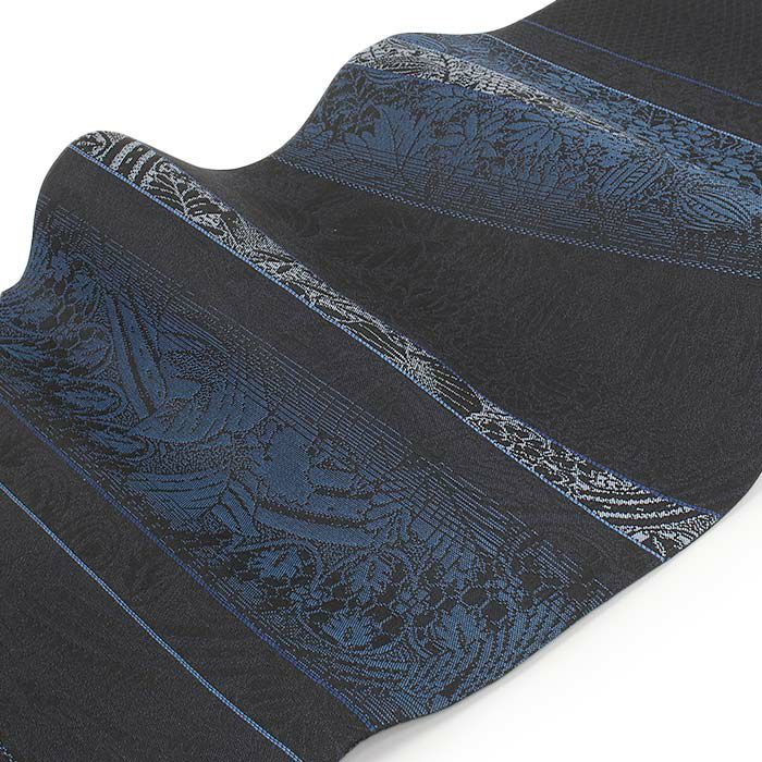 小紋紬色無地御召などのお着物にすぐ使えるお仕立て上がり九寸名古屋帯。春秋冬袷単衣の時期のお着物のお締めいただけます。