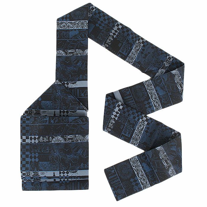 小紋紬色無地御召などのお着物にすぐ使えるお仕立て上がり九寸名古屋帯。春秋冬袷単衣の時期のお着物のお締めいただけます。