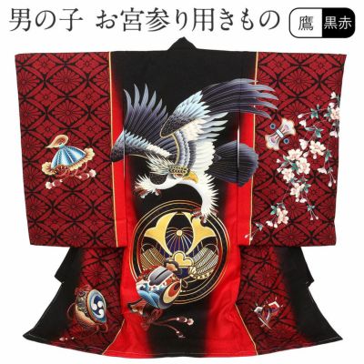 お宮参り 着物 男の子 産着 祝い着 青 龍 竜 富士 松 兜 正絹 のしめ