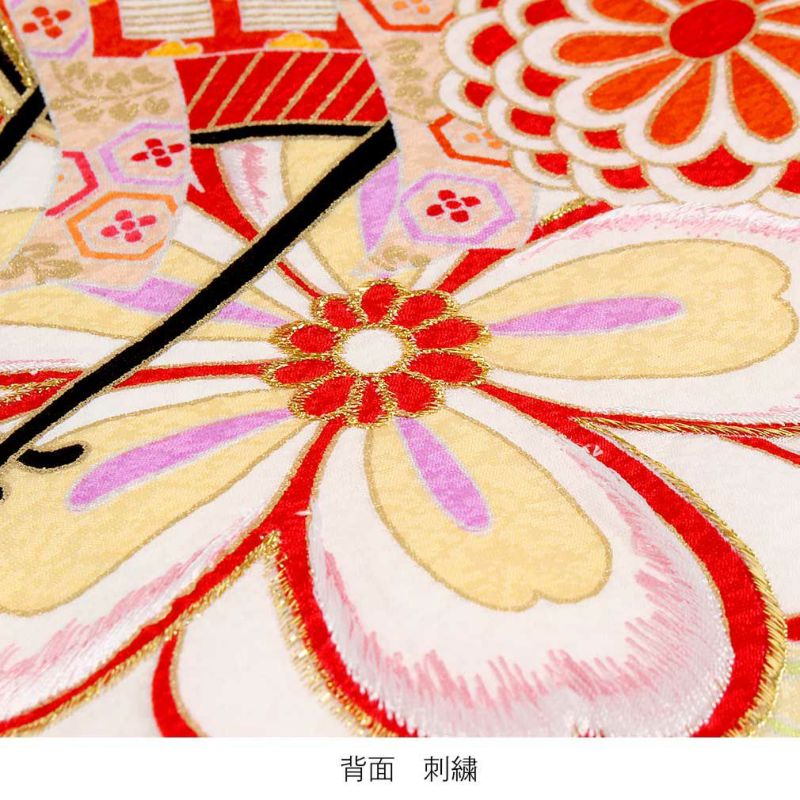 お宮参り 着物 女の子 産着 祝い着 水色 花車 御所車 毬 鞠 まり 花紋