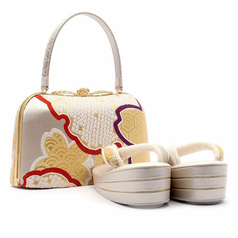 彩小径ブランド 草履バックセット　　 草履25.5センチ 草履バッグセット 彩小径 振袖草履 フリーサイズ 24.0cm 24.5cm