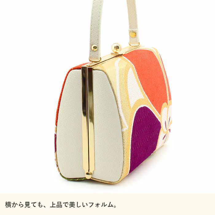 草履バッグセット 成人式 振袖用 成人用 白梅謹製 Mサイズ オレンジ 紫