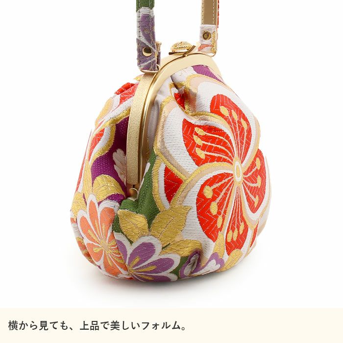 草履バッグセット成人式振袖用成人用世美庵Lサイズ白橙紫ゴールドねじり梅ひねり梅花紋振袖用帯地4枚芯厚底ハイヒール優花緒日本製痛くない振袖卒業袴振り袖ママ振おしゃれはたちぞうり草履草履バック草履バックセット着物バックバッグ
