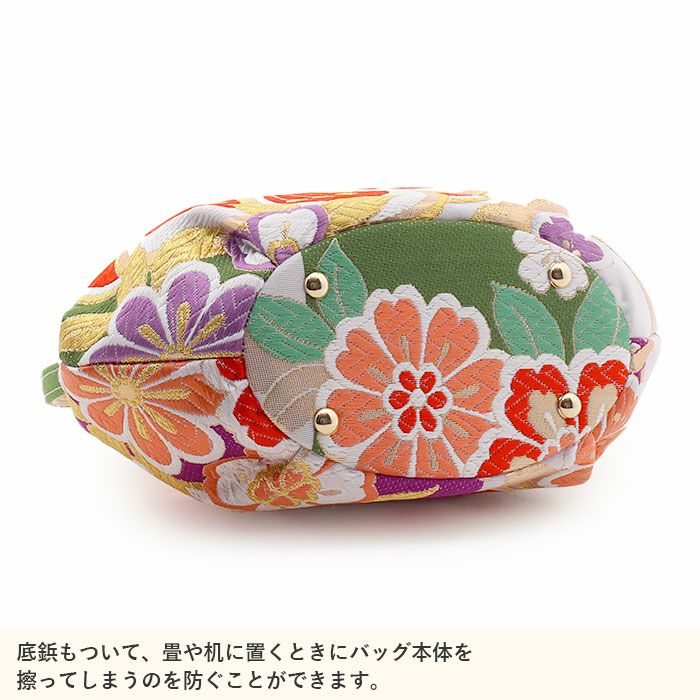 草履バッグセット成人式振袖用成人用世美庵Lサイズ白橙紫ゴールドねじり梅ひねり梅花紋振袖用帯地4枚芯厚底ハイヒール優花緒日本製痛くない振袖卒業袴振り袖ママ振おしゃれはたちぞうり草履草履バック草履バックセット着物バックバッグ