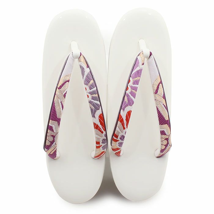 草履バッグセット成人式振袖用成人用世美庵Lサイズ白橙紫ゴールドねじり梅ひねり梅花紋振袖用帯地4枚芯厚底ハイヒール優花緒日本製痛くない振袖卒業袴振り袖ママ振おしゃれはたちぞうり草履草履バック草履バックセット着物バックバッグ