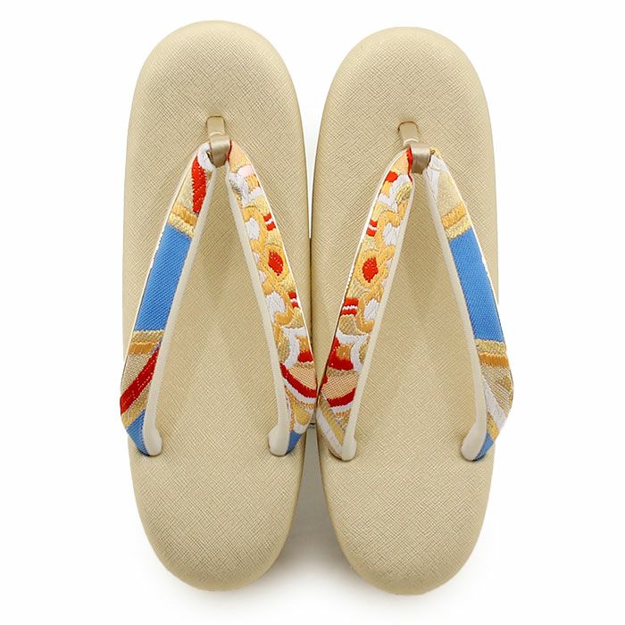 草履バッグセット成人式振袖用成人用世美庵Lサイズゴールド金青ブルー花七宝振袖用帯地3枚芯優花緒日本製痛くない振袖卒業袴振り袖ママ振おしゃれはたちぞうり草履草履バック草履バックセット着物バックバッグ