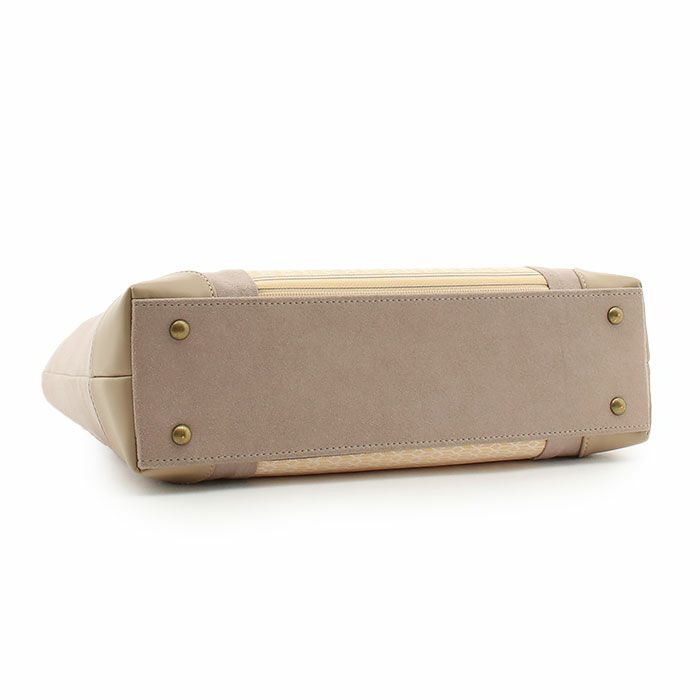 お洒落バッグ普段用華三彩博多織博多絹ベージュ黄茶献上柄日本製トートおしゃれ伝統工芸品小紋カジュアル用小紋紬色無地御召博多織バッグバックきものばっぐ鞄大きめ大人上品レディースfs