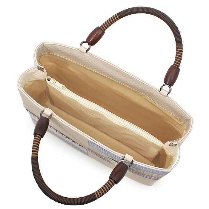 和装 バッグ 普段用 華三彩 博多織 博多 絹 ベージュ 水色 薄紫 変わり