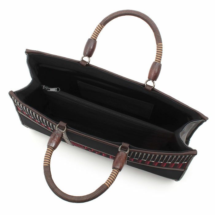 お洒落バッグ普段用華三彩博多織博多絹黒赤茶献上柄縞幾何学日本製トートおしゃれ伝統工芸品カジュアル用小紋紬色無地御召博多織バッグ和装バックきものばっぐ鞄大きめ切り替え大人上品レディースfs