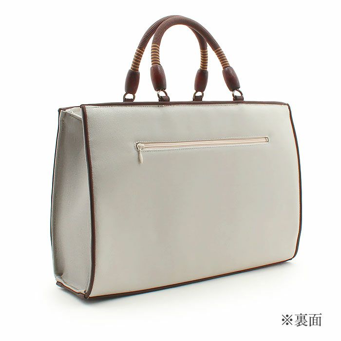 お洒落バッグ普段用華三彩博多織博多絹グレー薄灰茶献上柄蔓唐草日本製トートおしゃれ伝統工芸品カジュアル用小紋紬色無地御召博多織バッグ和装バックきものばっぐ鞄大きめ切り替え大人上品レディースfs