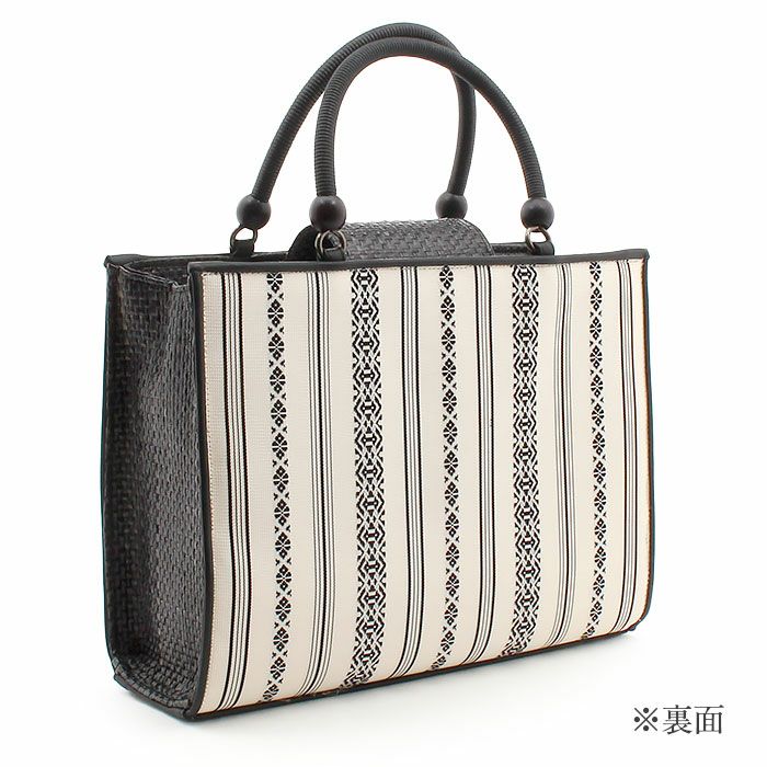 お洒落バッグ普段用華三彩博多織博多絹白黒献上柄日本製春夏秋トートフラップベロ付きマグネット付き仕切りおしゃれ伝統工芸品カジュアル用小紋紬色無地御召博多織バッグ和装バックきものばっぐ鞄大人上品レディースfs