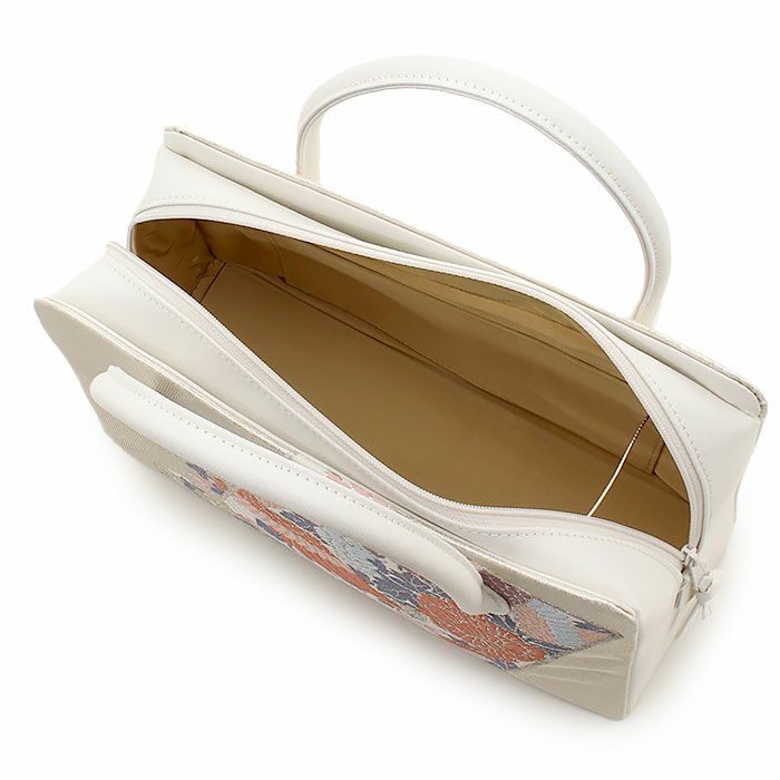 利休バッグ留袖用訪問着用白銀シルバー鳳凰牡丹正絹帯地日本製黒留袖色留袖訪問着礼装用フォーマル色無地付け下げ結婚式お宮参り七五三和装バッグフォーマル着物和装御茶席華道茶道キレイめカジュアル