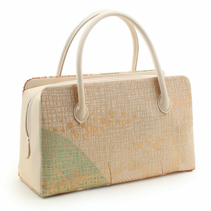 利休バッグ留袖用訪問着用アイボリーオレンジゴールド白梅正絹帯地日本製黒留袖色留袖訪問着礼装用フォーマル色無地付け下げ結婚式お宮参り七五三和装バッグフォーマル着物和装御茶席華道茶道キレイめカジュアル