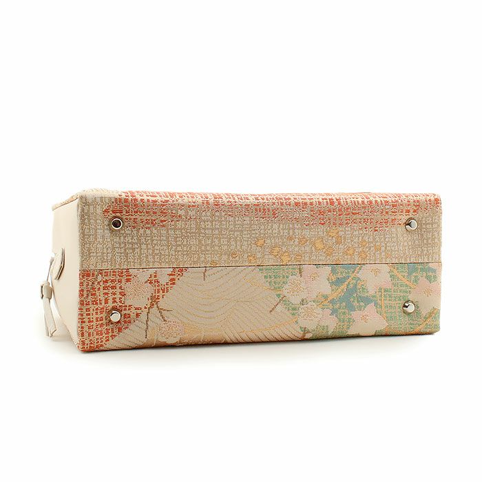 利休バッグ留袖用訪問着用アイボリーオレンジゴールド白梅正絹帯地日本製黒留袖色留袖訪問着礼装用フォーマル色無地付け下げ結婚式お宮参り七五三和装バッグフォーマル着物和装御茶席華道茶道キレイめカジュアル