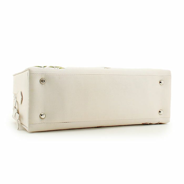 利休バッグ留袖用訪問着用アイボリーホワイト白扇面あやめ花螺鈿正絹帯地日本製黒留袖色留袖訪問着礼装用フォーマル色無地付け下げ結婚式お宮参り七五三和装バッグフォーマル着物和装御茶席華道茶道キレイめカジュアル