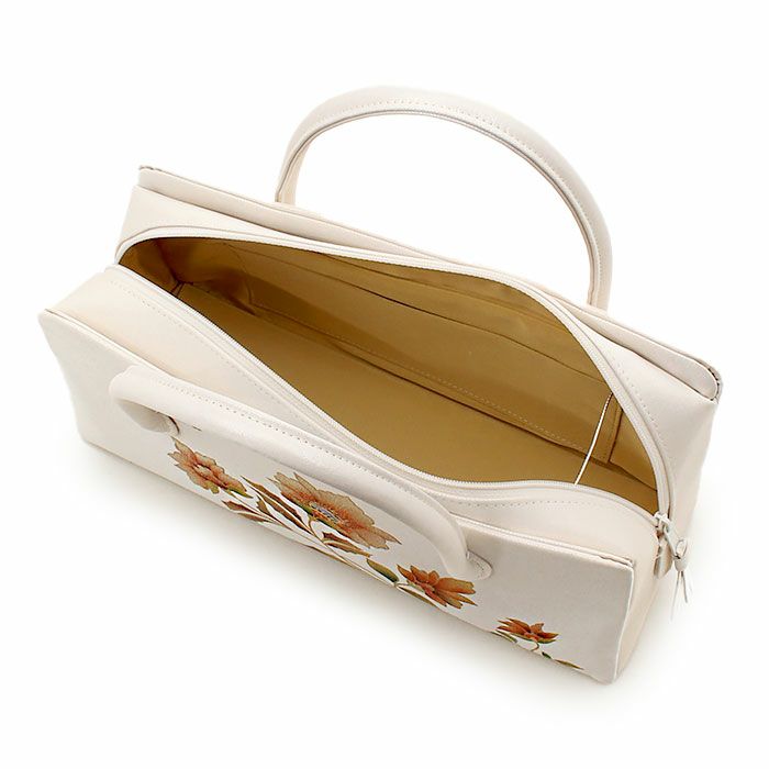 利休バッグ留袖用訪問着用アイボリーホワイト白花螺鈿正絹帯地日本製黒留袖色留袖訪問着礼装用フォーマル色無地付け下げ結婚式お宮参り七五三和装バッグフォーマル着物和装御茶席華道茶道キレイめカジュアル