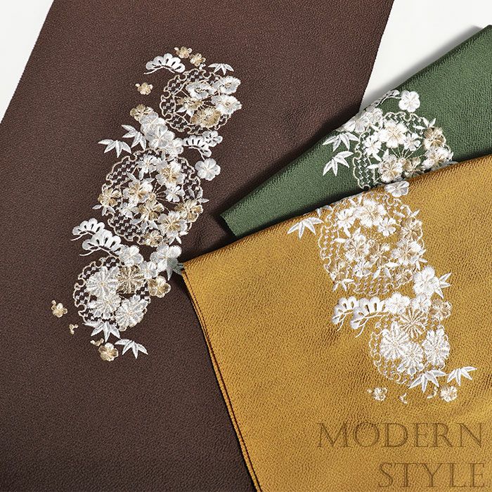 帯揚げ成人式振袖用成人用カラシ青緑エンジ茶緑全5色雪輪松竹梅吉祥柄刺繍正絹日本製メール便対応可振袖卒業袴振り袖ママ振おしゃれはたち結婚式おびあげ帯あげ謝恩会結婚式披露宴着物和装小物帯揚fs