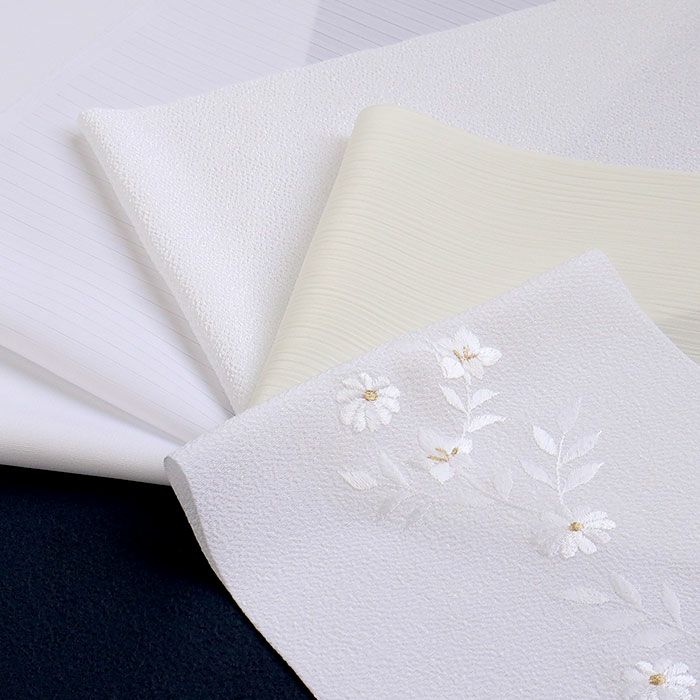 半衿半襟礼装用普段用白半衿白儀式用うすもの用単衣用袷用フォーマル花刺繍塩瀬絽楊柳ちりめん縮緬塩瀬春夏秋冬メール便対応可普段礼装カジュアル用留袖訪問着小紋紬色無地御召和装お稽古通販購入