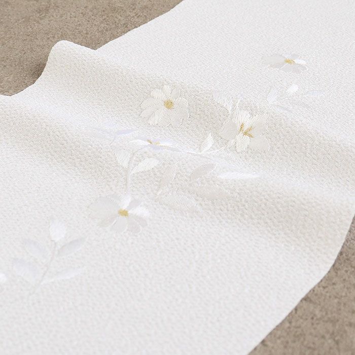 半衿半襟礼装用普段用白半衿白儀式用うすもの用単衣用袷用フォーマル花刺繍塩瀬絽楊柳ちりめん縮緬塩瀬春夏秋冬メール便対応可普段礼装カジュアル用留袖訪問着小紋紬色無地御召和装お稽古通販購入