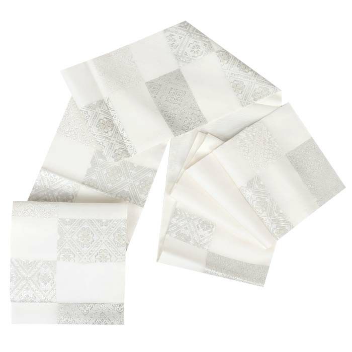 結婚式の黒留袖色留袖や訪問着に合わせたい仕立て上がり袋帯。入学式やお宮参り七五三参り等お子様の行事の礼装にも最適。フォーマルな着物を上品に装う袋帯。