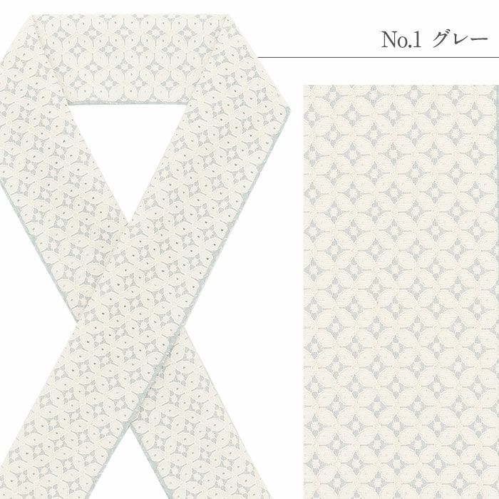 半襟半衿普段用全4色グレーブラックベージュオフホワイトレース七宝綿ナイロンポリエステル日本製春夏秋冬メール便対応可カジュアル小紋紬色無地御召茶道華道お稽古和装通販購入シアー透け感お洒落かわいいモダン繊細