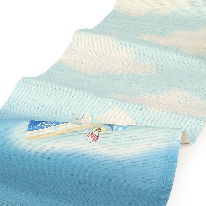 夏京袋帯正絹おしゃれカジュアル名古屋帯