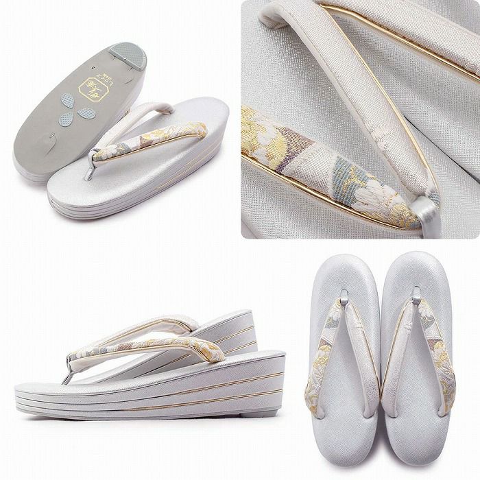 草履バッグセット留袖用訪問着用草履バッグ世美庵Lサイズゴールドシルバー金銀七宝華紋帯地3枚芯日本製痛くない黒留袖色留袖礼装用フォーマル結婚式ぞうり草履草履バック草履バックセット着物