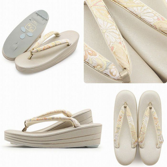 草履バッグセット留袖用訪問着用草履バッグ世美庵Lサイズゴールドシルバー金銀七宝華紋帯地3枚芯日本製痛くない黒留袖色留袖礼装用フォーマル結婚式ぞうり草履草履バック草履バックセット着物