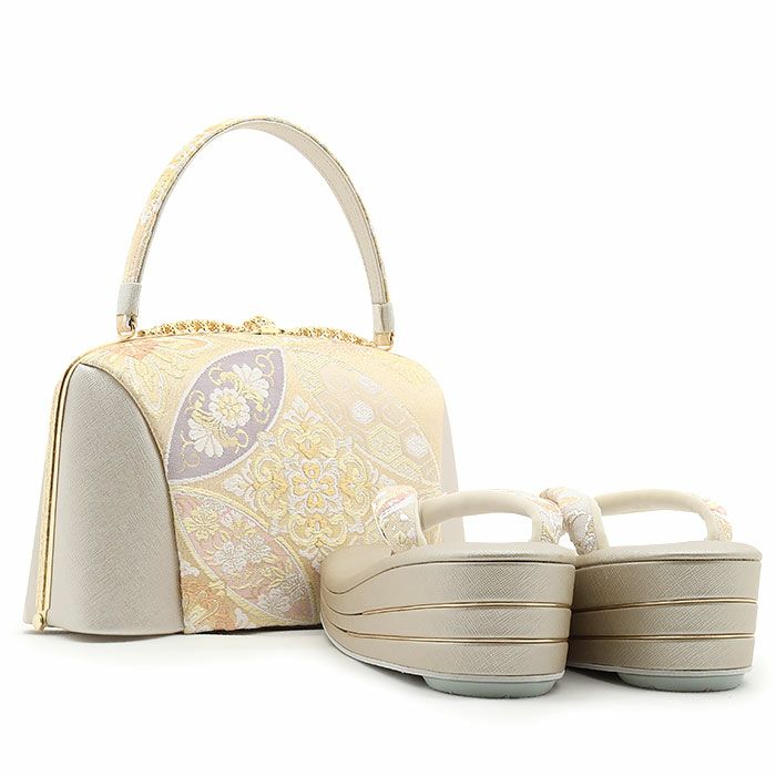 留袖用草履バッグセット 訪問着用 草履バッグ 世美庵 Lサイズ ゴールド