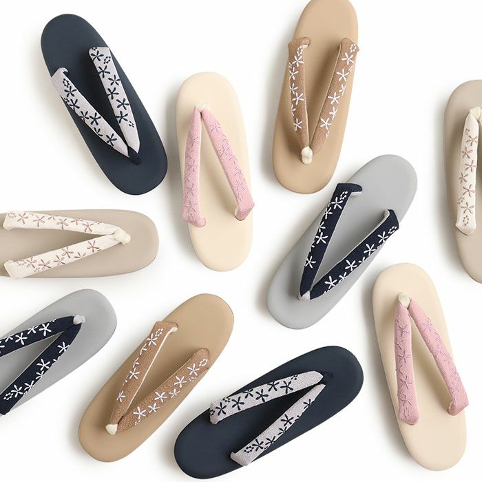 草履レディース普段用カジュアル草履ウレタン草履Fサイズフリーサイズクリームグレージュブラウングレーネイビー全5色キステオリジナルKissteオリジナル花刺繍刺繍鼻緒痛くない歩きやすい女性用ぞうり小紋紬色無地草履着物単品お洒落FreeML