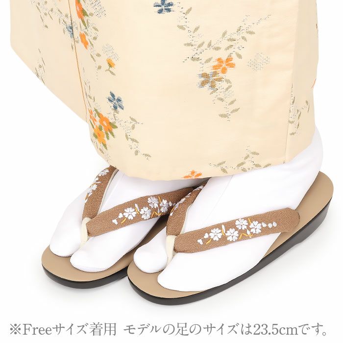 草履レディース普段用カジュアル草履ウレタン草履Fサイズフリーサイズクリームグレージュブラウングレーネイビー全5色キステオリジナルKissteオリジナル花刺繍刺繍鼻緒痛くない歩きやすい女性用ぞうり小紋紬色無地草履着物単品お洒落FreeML