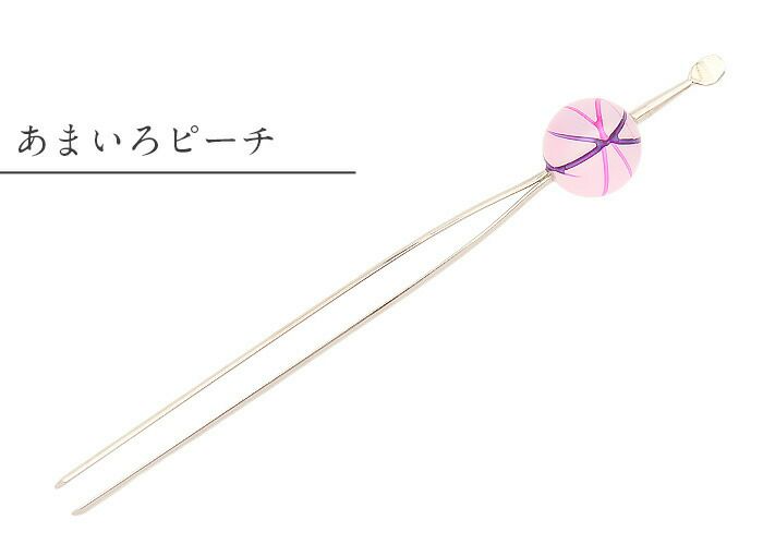 かんざし簪二本挿しブルーピンクイエロー夏用夏浴衣ゆかた単衣薄物夏着物日本製メール便対応可普段用カジュアル用小紋紬色無地和装通販購入ヘアアクセサリー変り玉擦りガラス風アクリル樹脂半透明涼やか夏祭り水風船ヨーヨー残暑