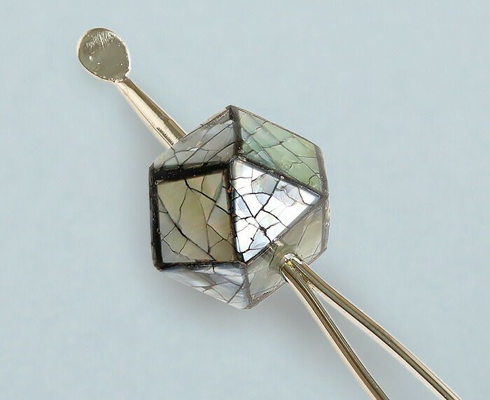 かんざし簪二本挿し螺鈿ネイビーブラウンホワイト全3色春夏秋冬浴衣ゆかた単衣袷日本製メール便対応可普段用カジュアル用小紋紬色無地和装通販購入ヘアアクセサリー変り玉螺鈿細工天然貝多角形オールシーズン上品大人女子残暑