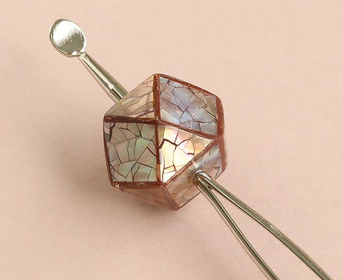 かんざし簪二本挿し螺鈿ネイビーブラウンホワイト全3色春夏秋冬浴衣ゆかた単衣袷日本製メール便対応可普段用カジュアル用小紋紬色無地和装通販購入ヘアアクセサリー変り玉螺鈿細工天然貝多角形オールシーズン上品大人女子残暑