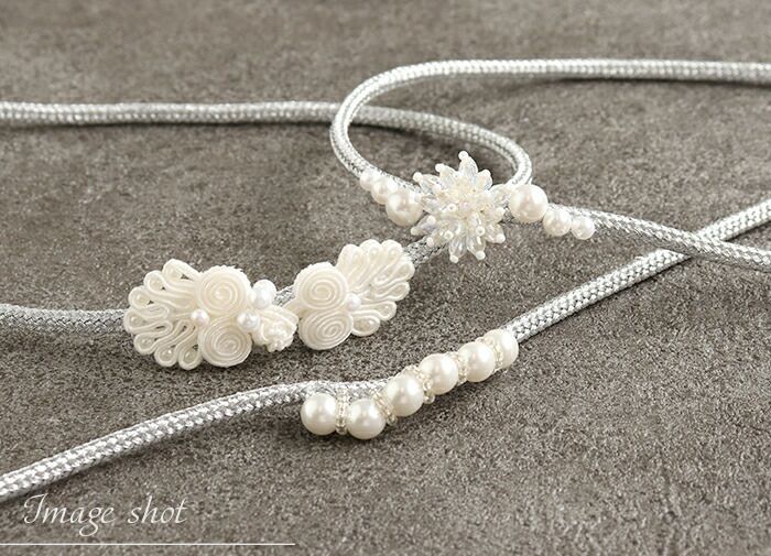 飾り紐ゆかた紐パールビーズコードレースシルバー銀白3type小粒パールゆかた浴衣夏着物お洒落着小紋紬メール便対応可普段用カジュアル用和装通販購入帯締めかざりひも帯飾りお洒落かわいい上品モダン