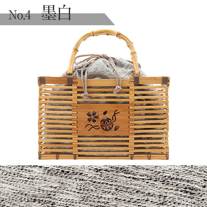 かごバッグ竹かご巾着竹製バッグかご巾着レディース浴衣用ゆかた用全5色桜鞠毬空色萌黄撫子色墨白亜麻色水色黄緑ピンクブルーグレーベージュ夏祭り花火大会お出かけ夏着物浴衣ゆかたおしゃれかわいい大人カラー