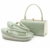 振袖草履バッグセット厚底成人式ペールグリーン草履バッグセット振袖用