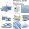 振袖草履バッグセット厚底成人式青色草履バッグセット