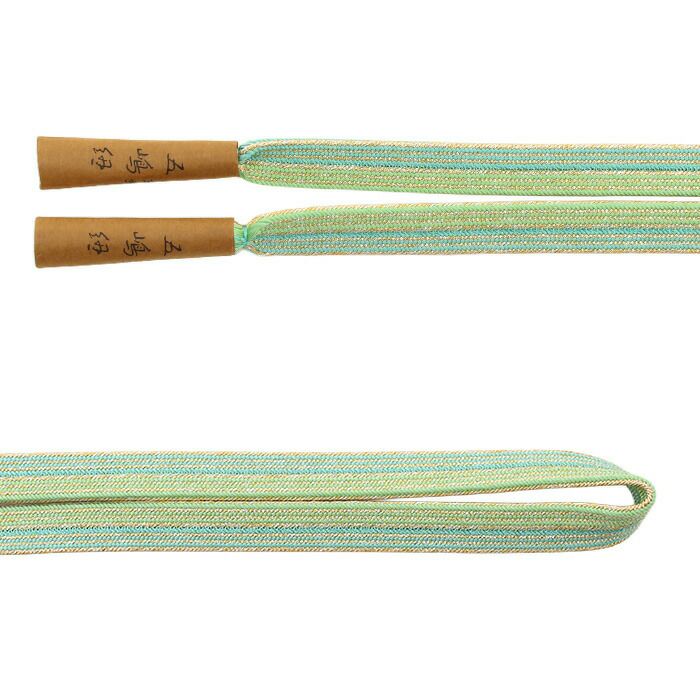 帯締め正絹重要文化財五嶋紐平組ピンク紫青緑ミントクリーム金糸6色展開日本製無形文化財江戸組紐礼装用訪問着色無地着物和装和服帯締帯〆組紐展覧会お稽古正絹帯締安いおしゃれ金ライン