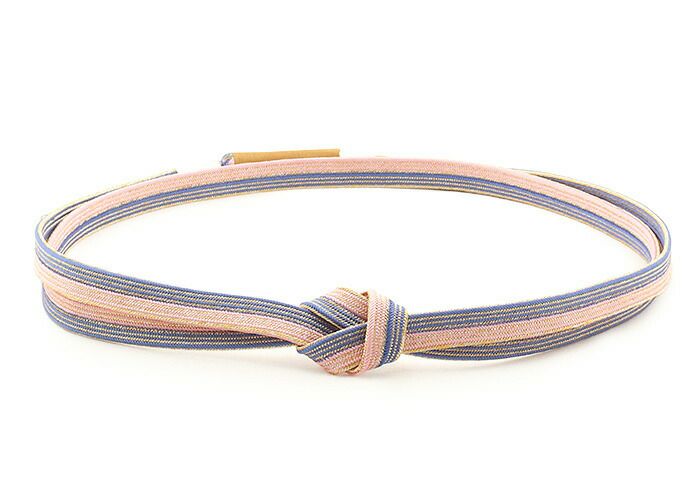 帯締め正絹重要文化財五嶋紐平組ピンク紫青緑ミントクリーム金糸6色展開日本製無形文化財江戸組紐礼装用訪問着色無地着物和装和服帯締帯〆組紐展覧会お稽古正絹帯締安いおしゃれ金ライン